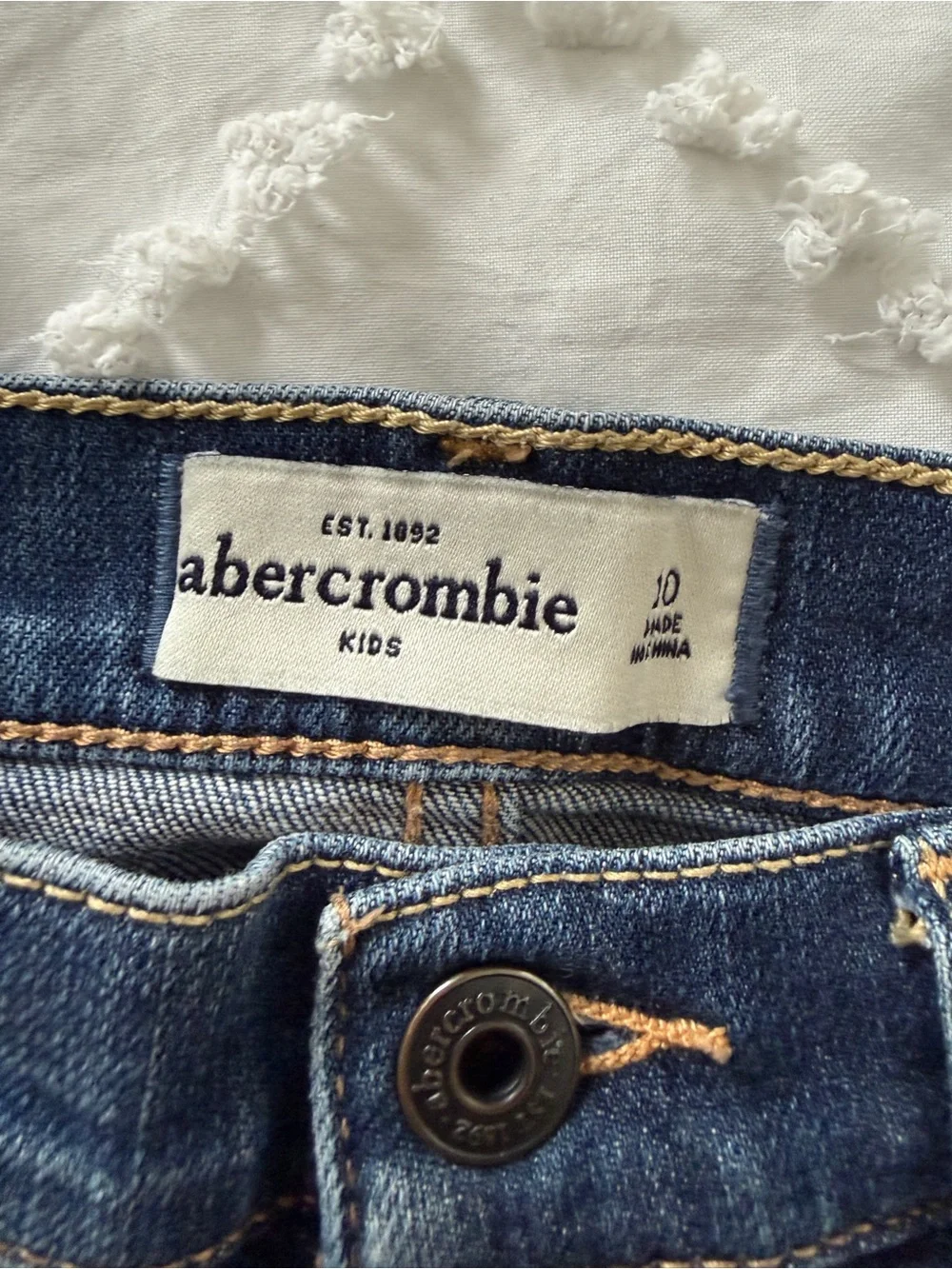 Abercrombie & Fitch Dark Blue Denim Cutoff Shorties